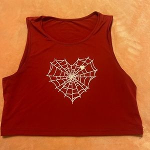 Red medium crop top very cute fits well